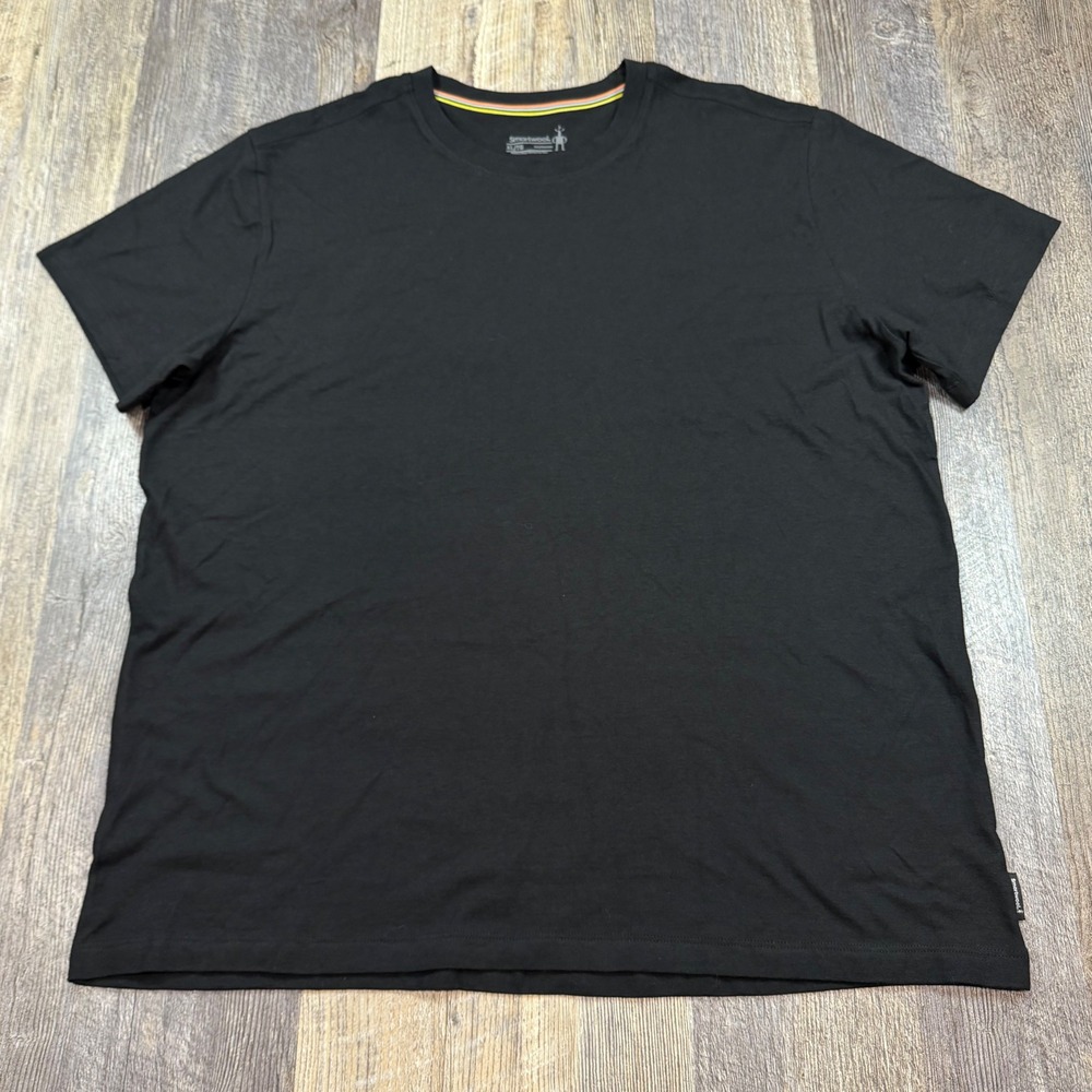Smartwool T-Shirt Men XL Black Merino Wool Blend Short Sleeve Crew Neck Tee